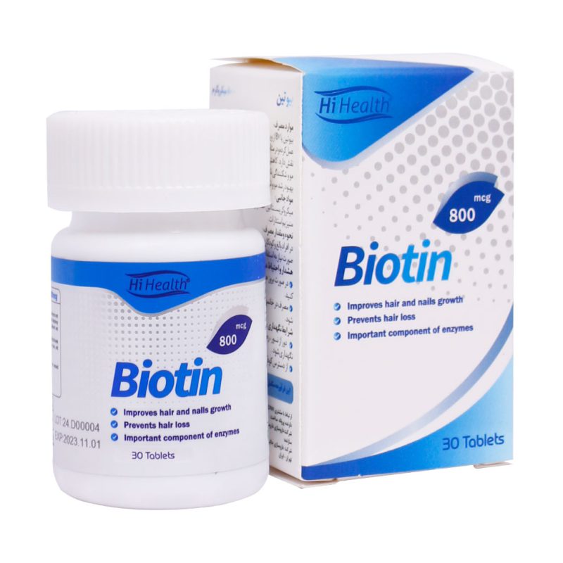 قرص بیوتین 800 میکروگرم های هلث 30 عدد - تصویر 1